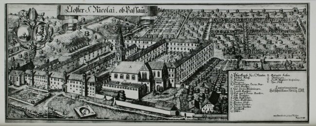 Ansicht+Klosteranlage+St.+Nikola+1701+(Holzschnitt)